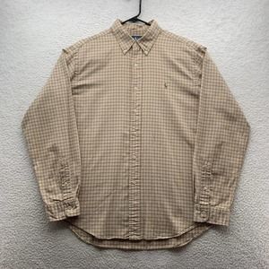 Ralph Lauren Button Up Shirt Mens XL X-Large Classic Fit Tattersall Check Preppy